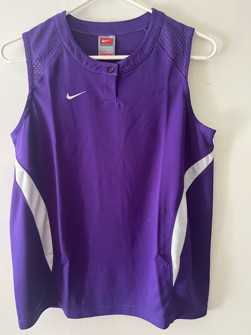 Nike Purple Sleeveless Performance Tank with White Accents